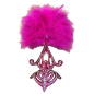 Hot Pink-Silver Mini Showgirl Feathered Headpiece Hot Pink-Silver Mini Showgirl Feathered Headpiece