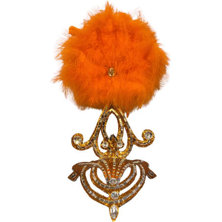 Orange & Silver Mini Showgirl Feathered Headpiece