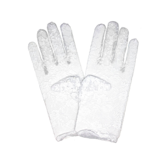 White Short Lace Wrist Glove