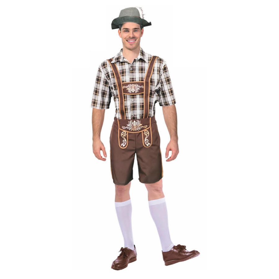 Brown Checkered Beer Man Oktoberfest Costume