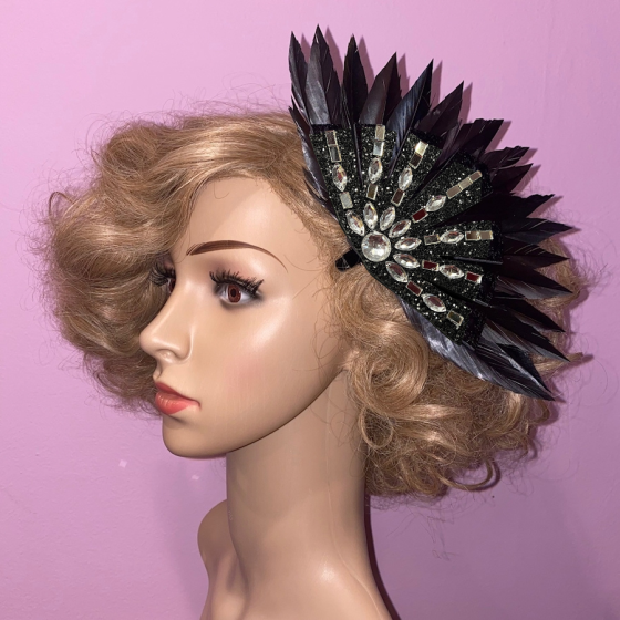 Black Spike Feathered Hair Clip (Style2)