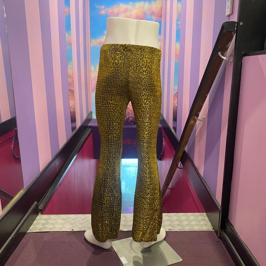 Gold Leopard Lurex Flares