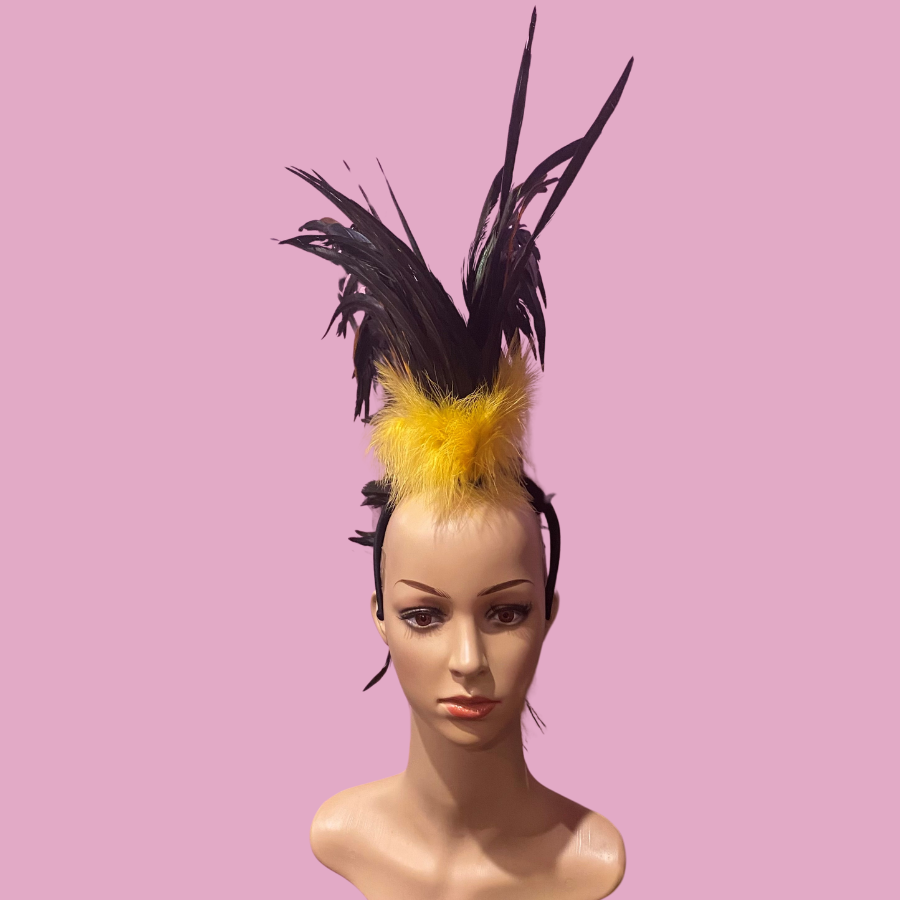 Black & Gold Feathered Mohawk