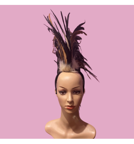 Black-Natural Feathered Mohawk