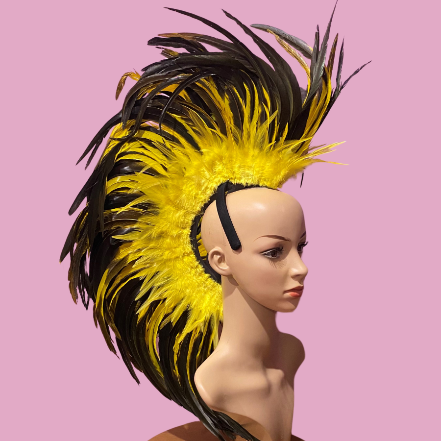 Black-Yellow Feathered Mohawk