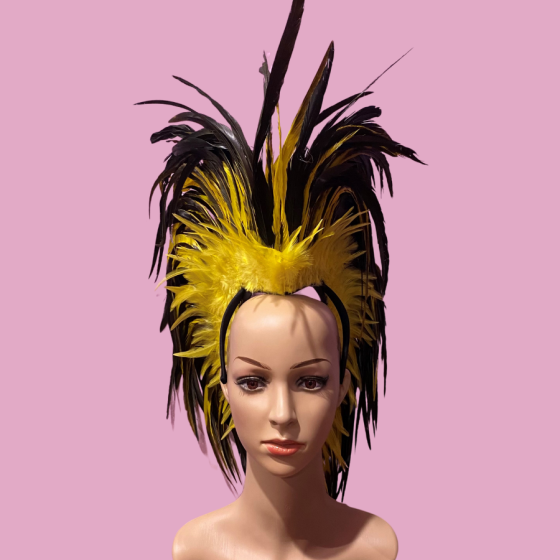 Black-Yellow Feathered Mohawk