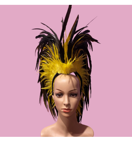 Black-Yellow Feathered Mohawk