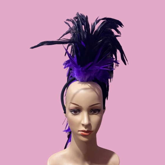 Black-Purple Feathered Mohawk