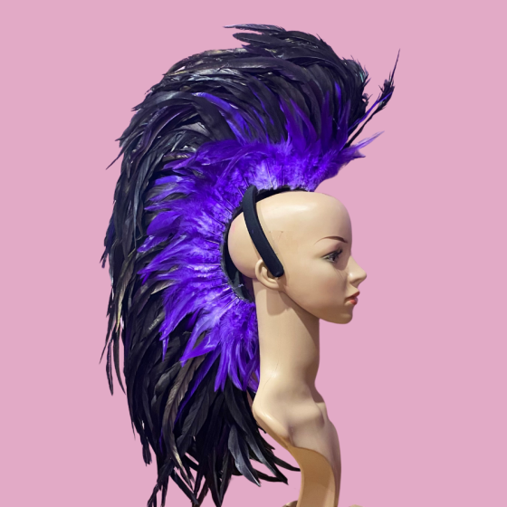 Black-Purple Feathered Mohawk