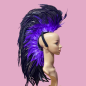 Black-Purple Feathered Mohawk Black-Purple Feathered Mohawk