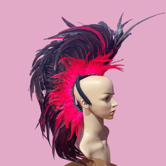 Black-Red Feathered Mohawk