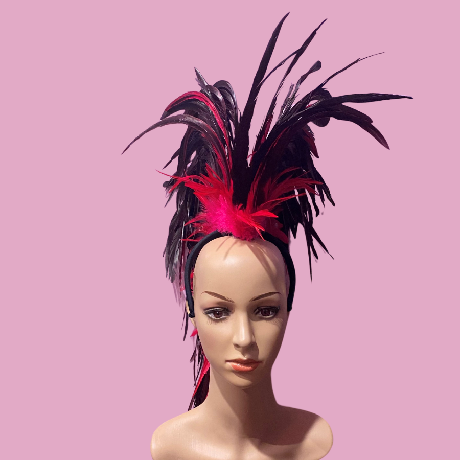 Black-Red Feathered Mohawk