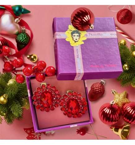 Crystal Button Diamante Earring