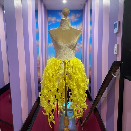 Yellow Organza Bustle Seaweed Skirt