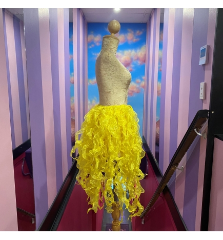 Yellow Organza Bustle Seaweed Skirt