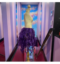 Dark Purple Organza Bustle Seaweed Skirt