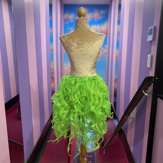 Lime Green Organza Bustle Seaweed Skirt