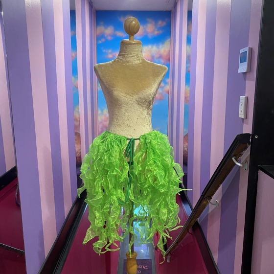 Lime Green Organza Bustle Seaweed Skirt