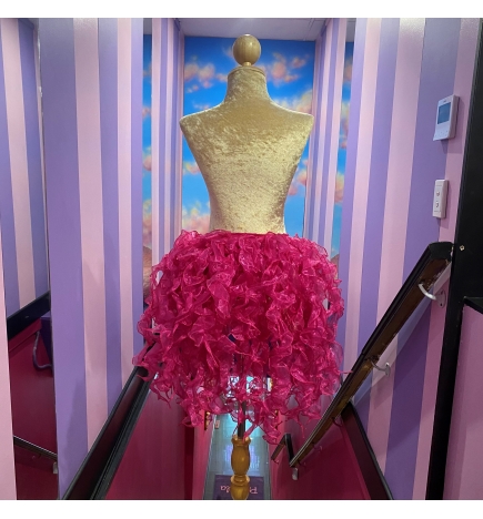 Hot Pink Organza Bustle Seaweed Skirt