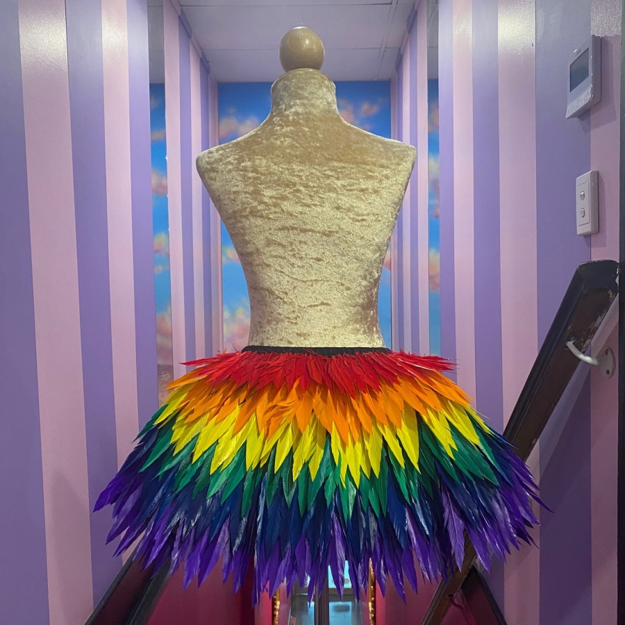 Rainbow Pride Deluxe Feather Skirt