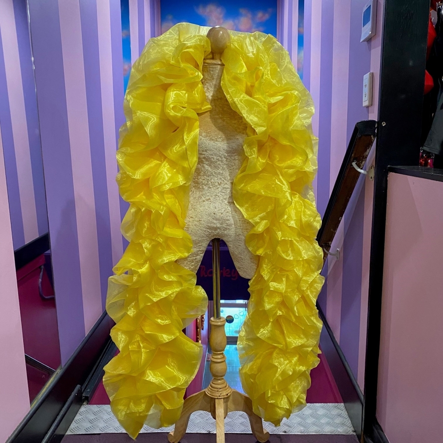 Yellow Fluffy Crystal Organza Boa 250cm