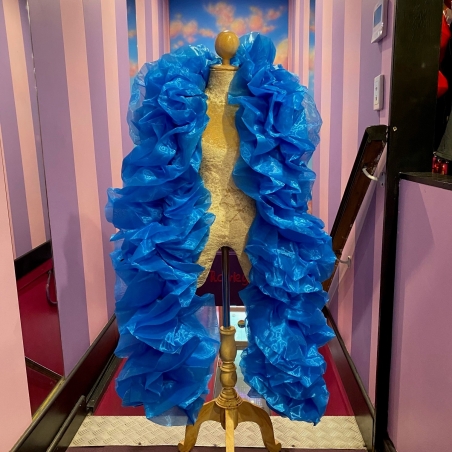 Aqua Blue Fluffy Crystal Organza Boa 250cm