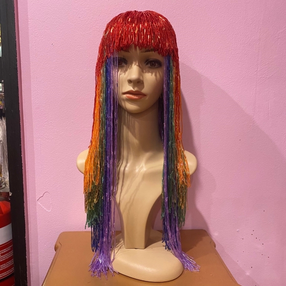 Betty Rainbow Bugle Bead Wig