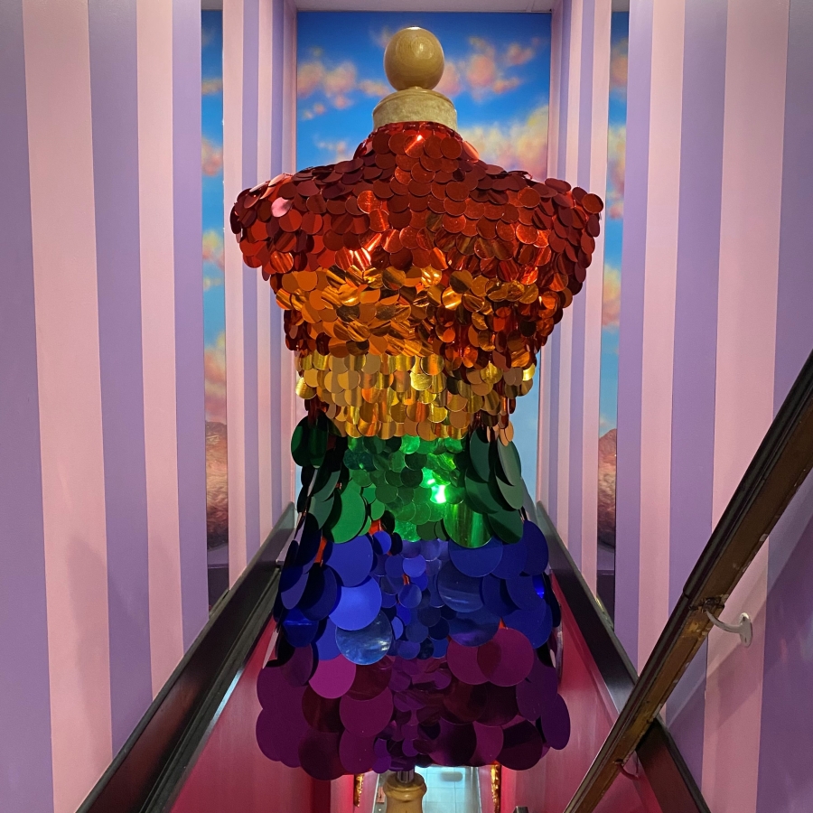 Rainbow Pride Coin Sequin Zip Front Dress