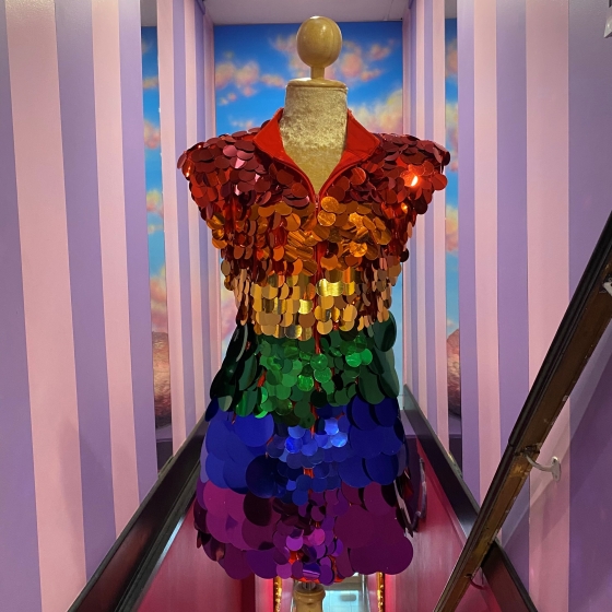 Rainbow Pride Coin Sequin Zip Front Dress