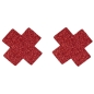 Red Glitter Fabric Cross Pasties