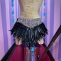 Black-Silver Feather Skirt with Mixed Sequin Trim