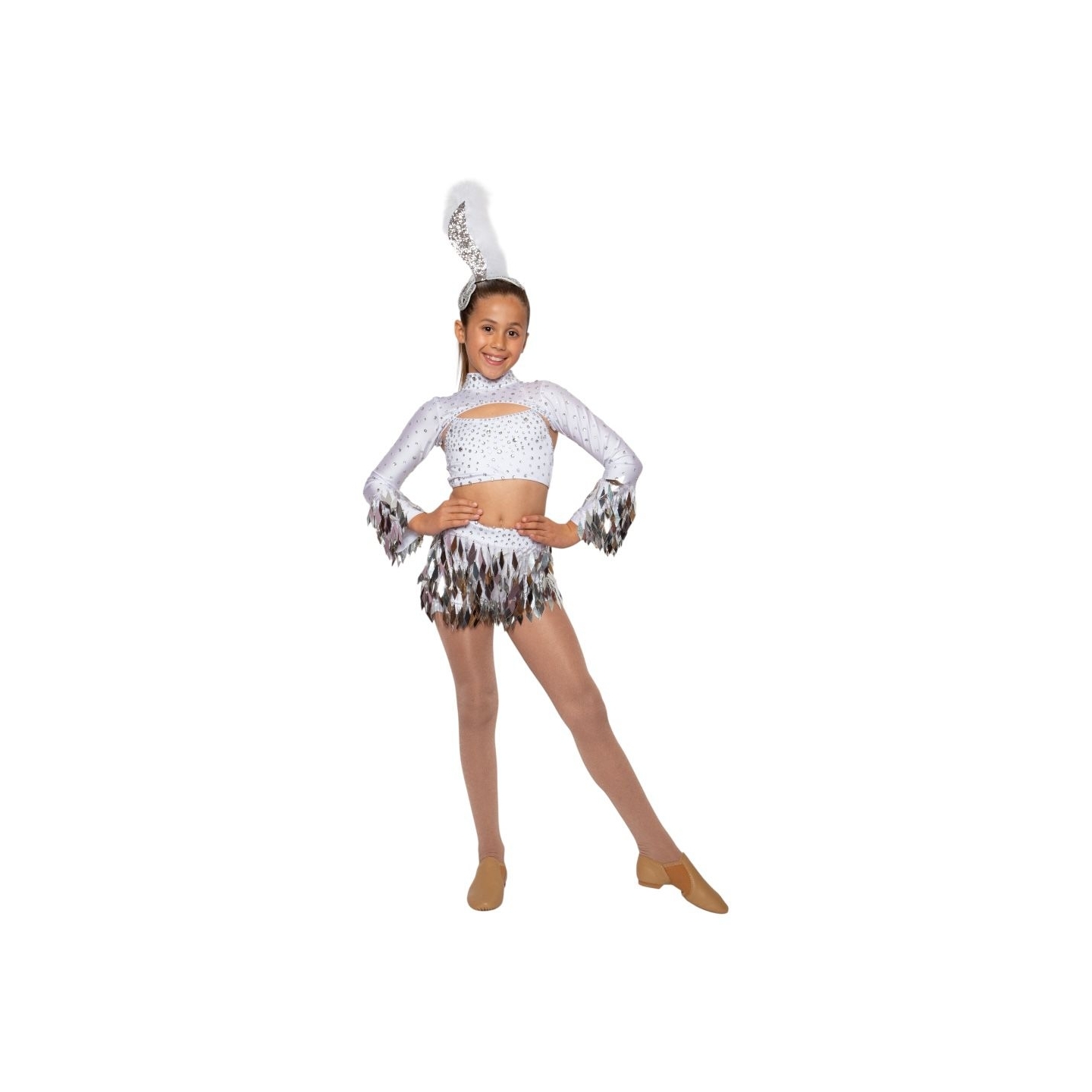 White "Shake Your Groove Thing" Child Jazz/Tap Costume