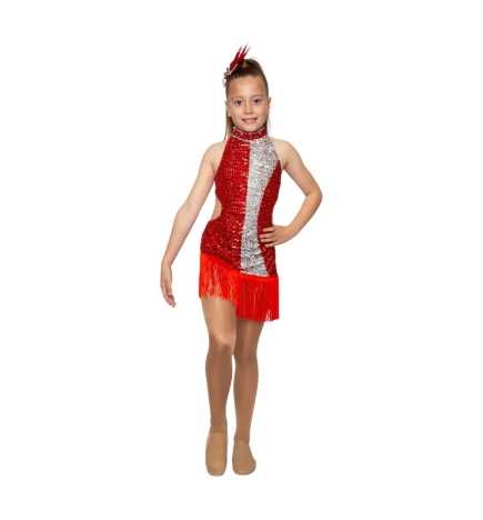 Red-Silver "Ally" Child Jazz/Tap Dance Costume