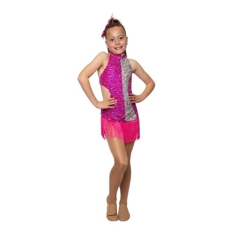 Hot Pink-Silver "Ally" Child Jazz/Tap Dance Costume Hot Pink-Silver "Ally" Child Jazz/Tap Dance Costume