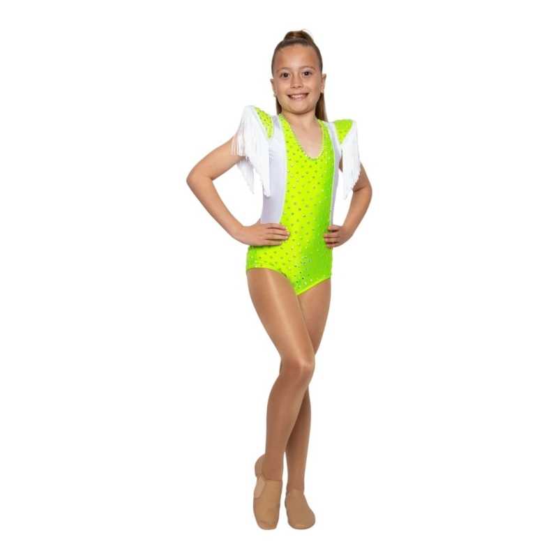 Lime Green-White "Brittany" Child Jazz/Tap Dance Costume