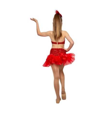 Red-Silver "I Go To Rio" Child Jazz/Tap Dance Costume