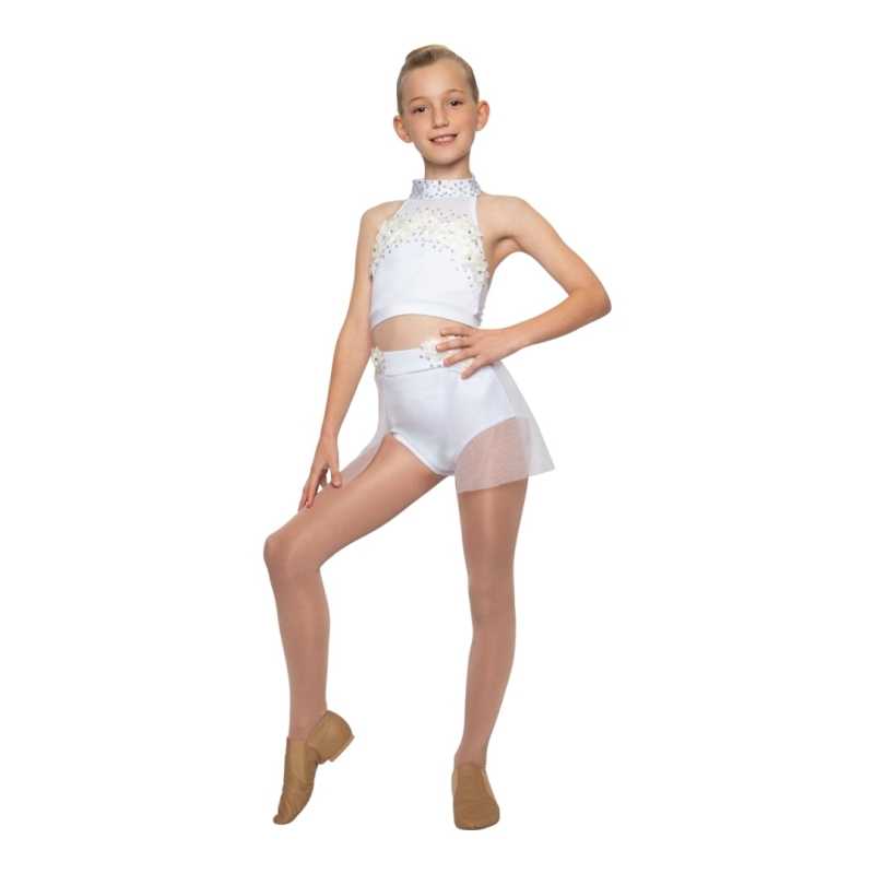 White "Connie" Child Lyrical/Contemporary Dance Costume Set White "Connie" Child Lyrical/Contemporary Dance Costume Set