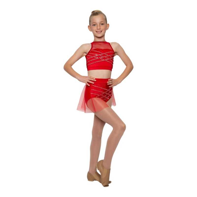 Red "Sinita" Child Lyrical/Contemporary Dance Costume