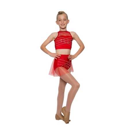 Red "Sinita" Child Lyrical/Contemporary Dance Costume