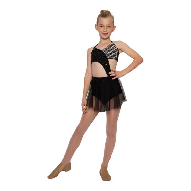 Black "Charlotte" Child Lyrical/Contemporary Dance Costume