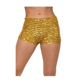 Gold Unisex Sequin Shorts