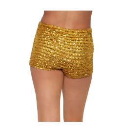 Gold Unisex Sequin Shorts