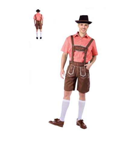 Beer Man Red Check Oktoberfest Costume