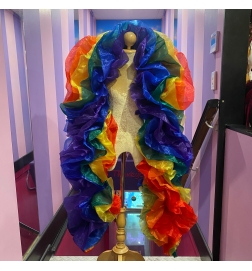 Rainbow Fluffy Crystal Organza Boa 250cm