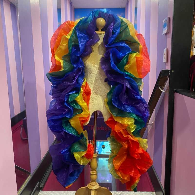 Rainbow Fluffy Crystal Organza Boa 250cm