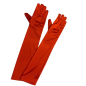 Red Medium Length Satin Gloves