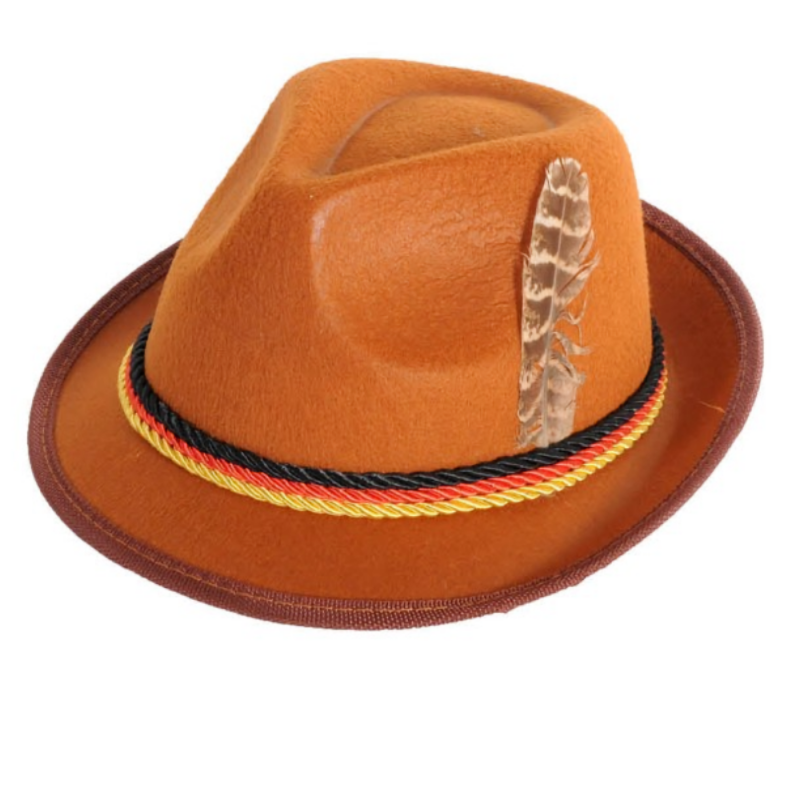 Brown Oktoberfest Fedora Hat