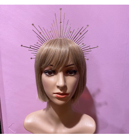 Galactica Spike Metal Headband with Crystals
