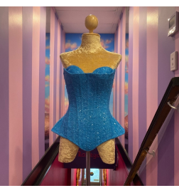 Neon Blue Candy Sequin Corset