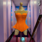Neon Orange Candy Sequin Corset